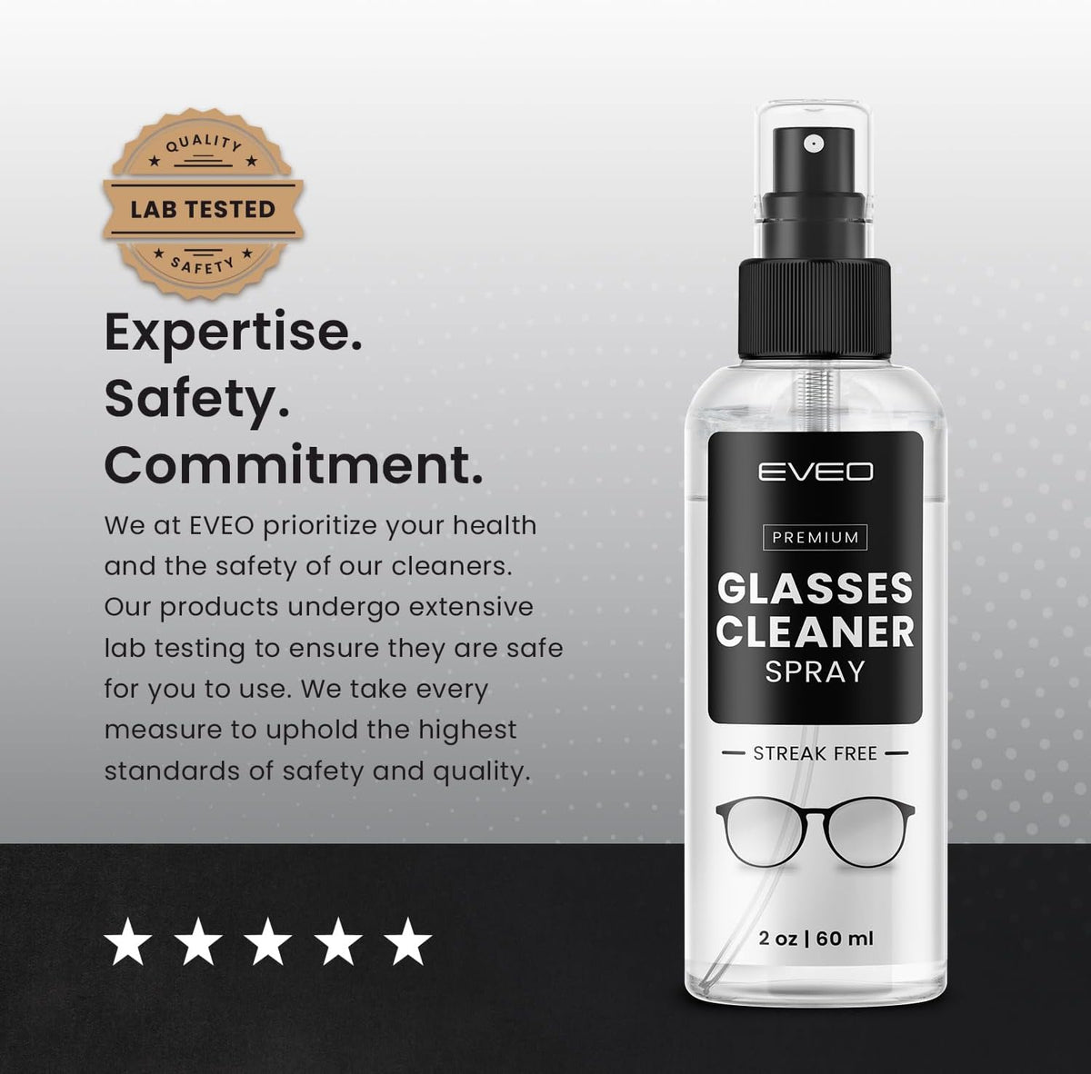 Glasses Cleaner Spray - Eyeglass Cleaner (No Streaks)| Eye Glass Cleaners Spray + Lens Cleaner Microfiber Cleaning Cloth, Glasses Cleaning Kit Eye - 2Oz