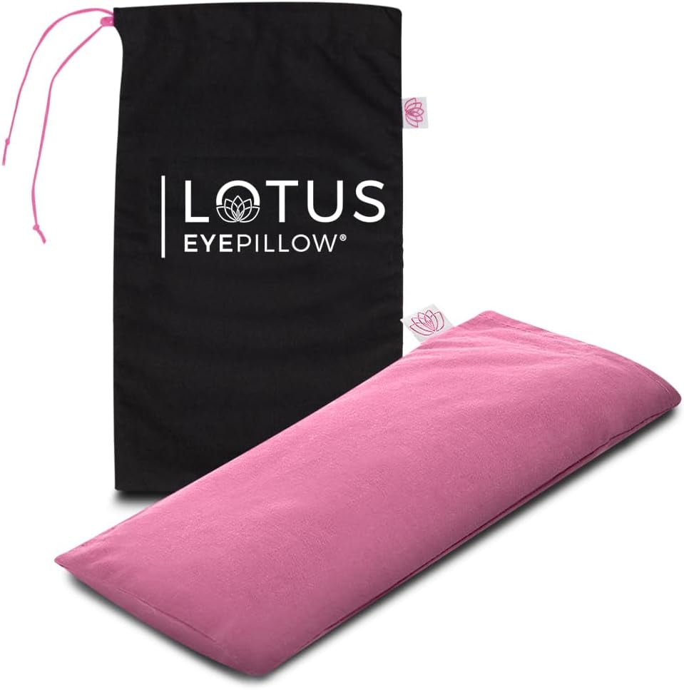 Lotus Lavender Eye Pillow - Weighted Mask for Sleep & Meditation, Pink | NOLAVA Sleep & Wellbeing App Included; Pink Lavender Comfort for Sleep Rituals, Gifting, and Headache Relief.