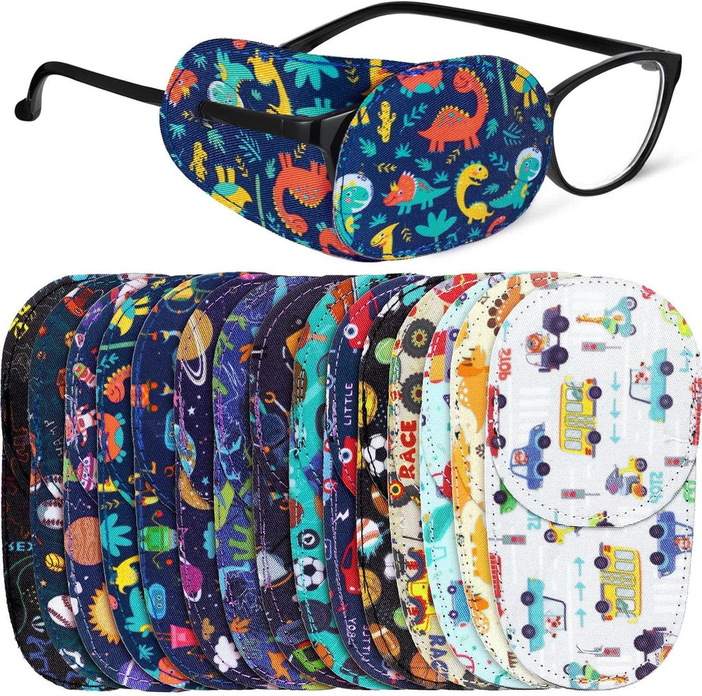 16 Pcs Eye Patch for Kids Girls Boys Reusable Cartoon Toddler Eye Patch Cover Colorful Adorable Eye Patch for Children(Cute Style)