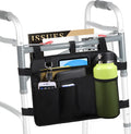 Walker Bag Walker Basket with Cup Holder - Suit for Adult Folding Walkers Rollator Organizer Carry Storage Pouch Water-Resistant Armrest Accessories for Seniors, Elderly, Handicap