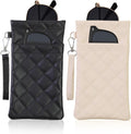 Double Eyeglass Case Soft Dual Glasses Case for Women Men Travel Squeeze Top Sunglasses Cases Eyeglasses Pouch
