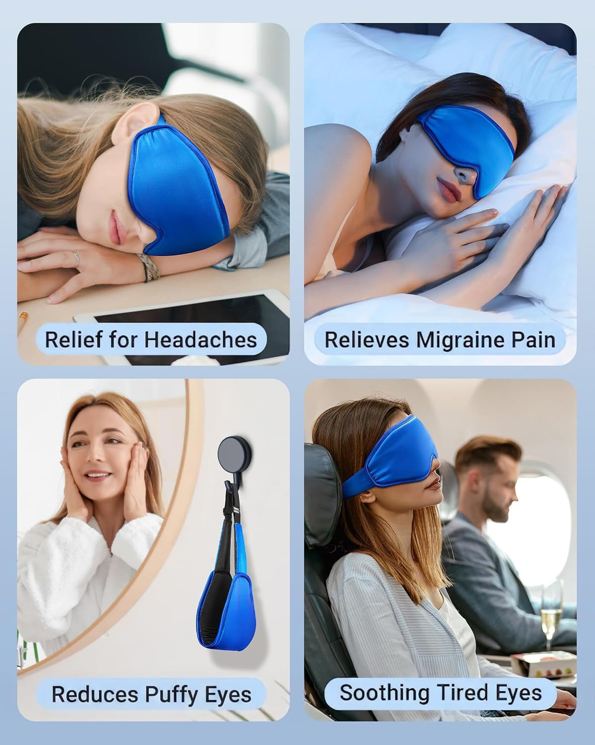 Cooling Eye Mask for Puffy Eyes: Fsa Eligible Items Hsa, Face Ice Eye Pack for Migraine after Surgery Relief - Reusable Cold Compress for Headaches Puffiness - Comfortable Weighted Fit Gel Sleep Mask