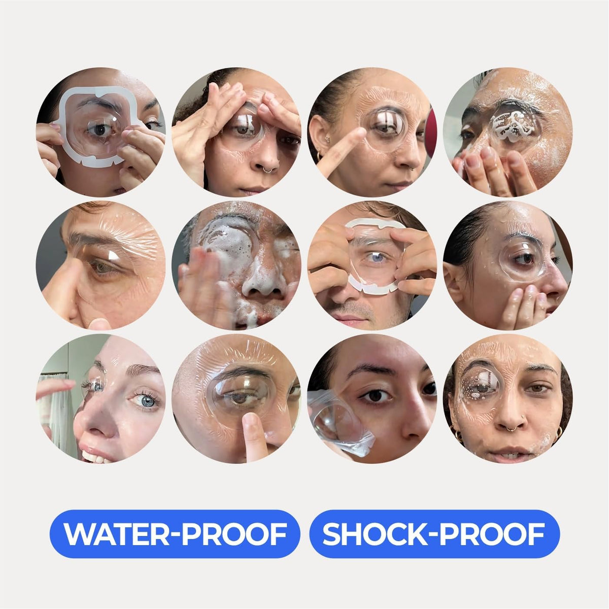 Waterproof Eyepatch for Shower, 3D Eye Dome Shield for Eyelash Extensions Lash Lift & Microblading, Disposable Adhesive Eye Patch for Women & Adults, Made in Korea