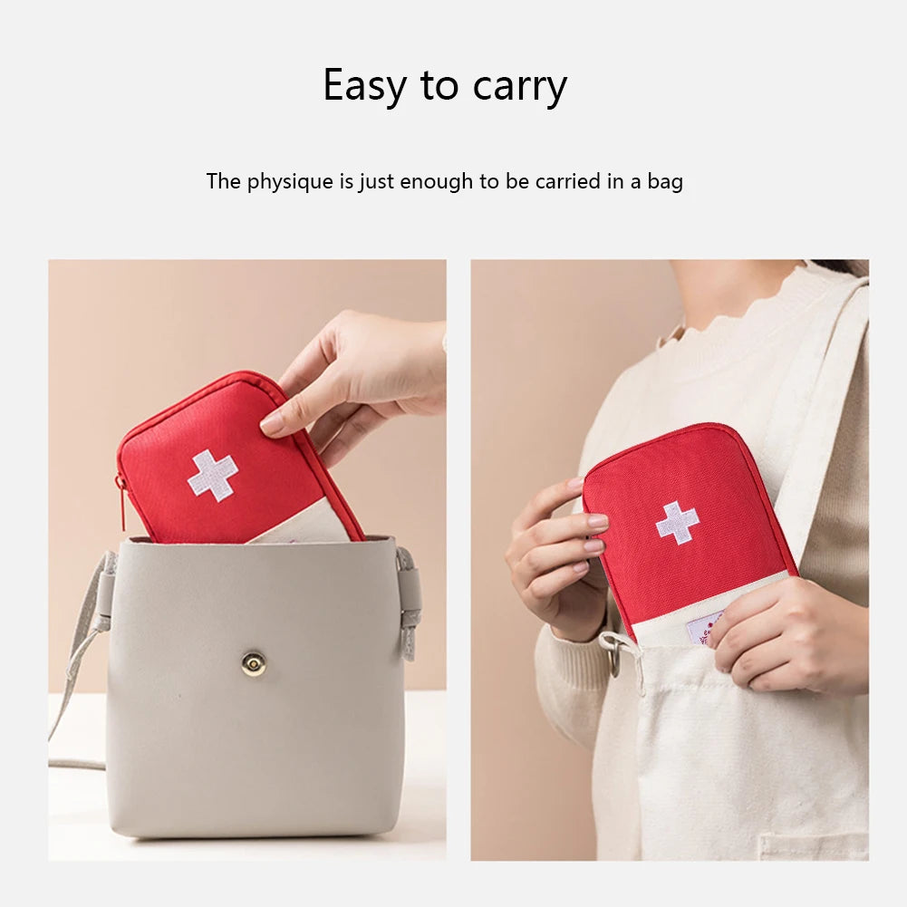 Mini First Aid Bag Empty Small Emergency Medicine Storage Bag First Aid Kit Bag for Outdoor Camping Hiking Home Travel Emergency
