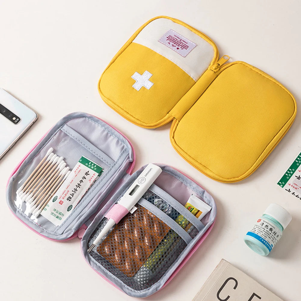 Mini First Aid Bag Empty Small Emergency Medicine Storage Bag First Aid Kit Bag for Outdoor Camping Hiking Home Travel Emergency