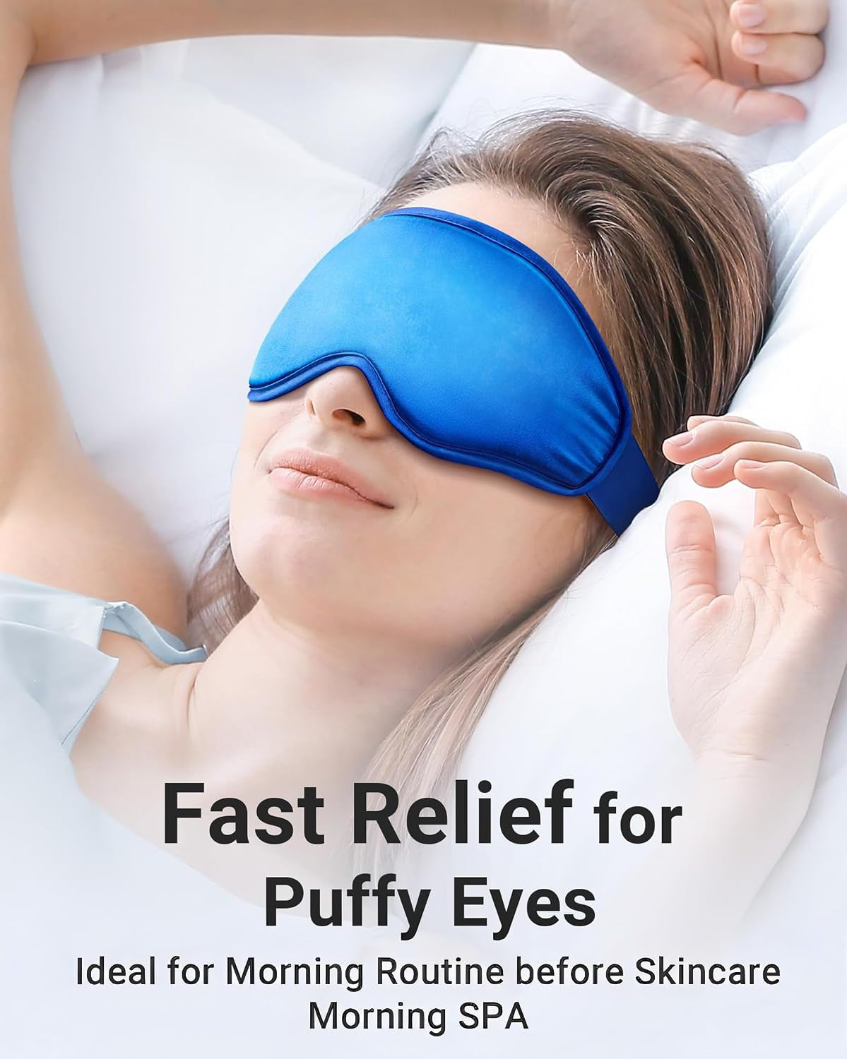 Cooling Eye Mask for Puffy Eyes: Fsa Eligible Items Hsa, Face Ice Eye Pack for Migraine after Surgery Relief - Reusable Cold Compress for Headaches Puffiness - Comfortable Weighted Fit Gel Sleep Mask