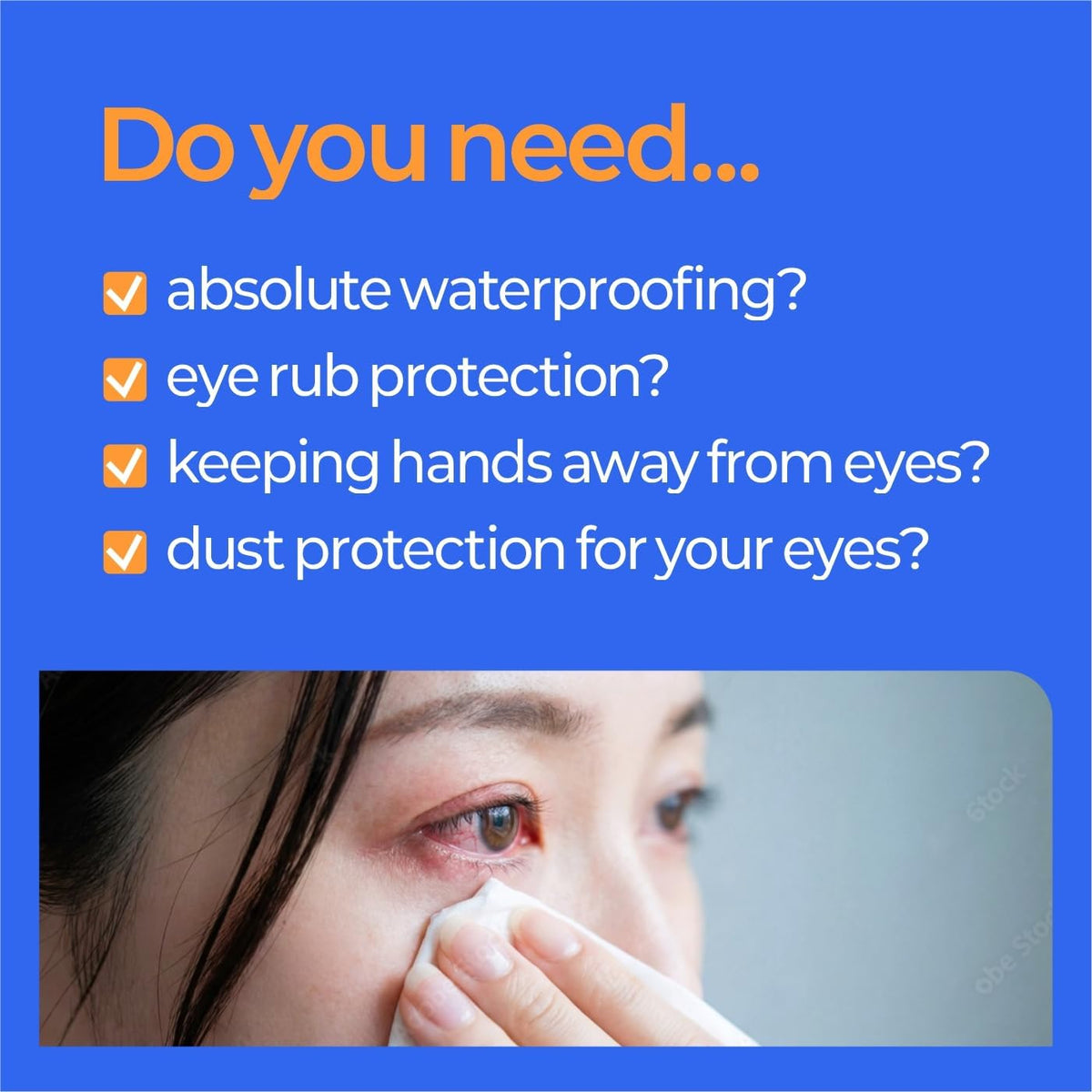 Waterproof Eyepatch for Shower, 3D Eye Dome Shield for Eyelash Extensions Lash Lift & Microblading, Disposable Adhesive Eye Patch for Women & Adults, Made in Korea